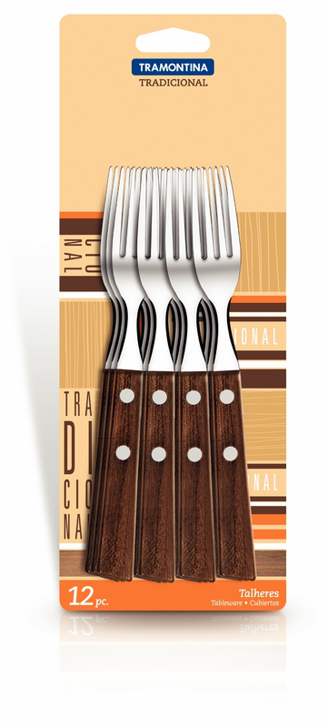 Tramontina traditional wood table fork set of 12