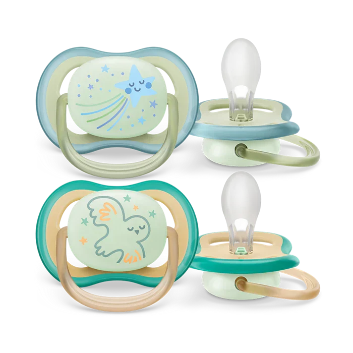 Avent - 2 Ultra Air Night - Time Soother - 0-6m - Boy