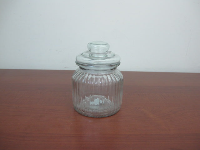 Medium Glass Jar Lined Design