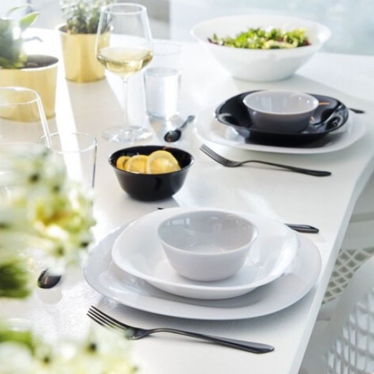 Lumiarc carine grey bowl set of 6 - 12cm