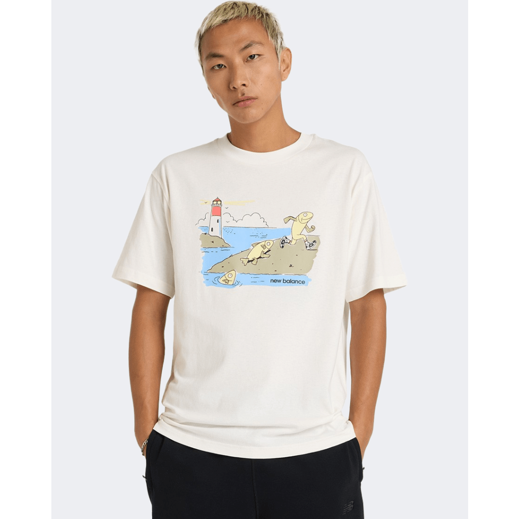 New Balance Athletics Fish Men Lifestyle T-Shirt Sea Salt/Silver - Medaid International