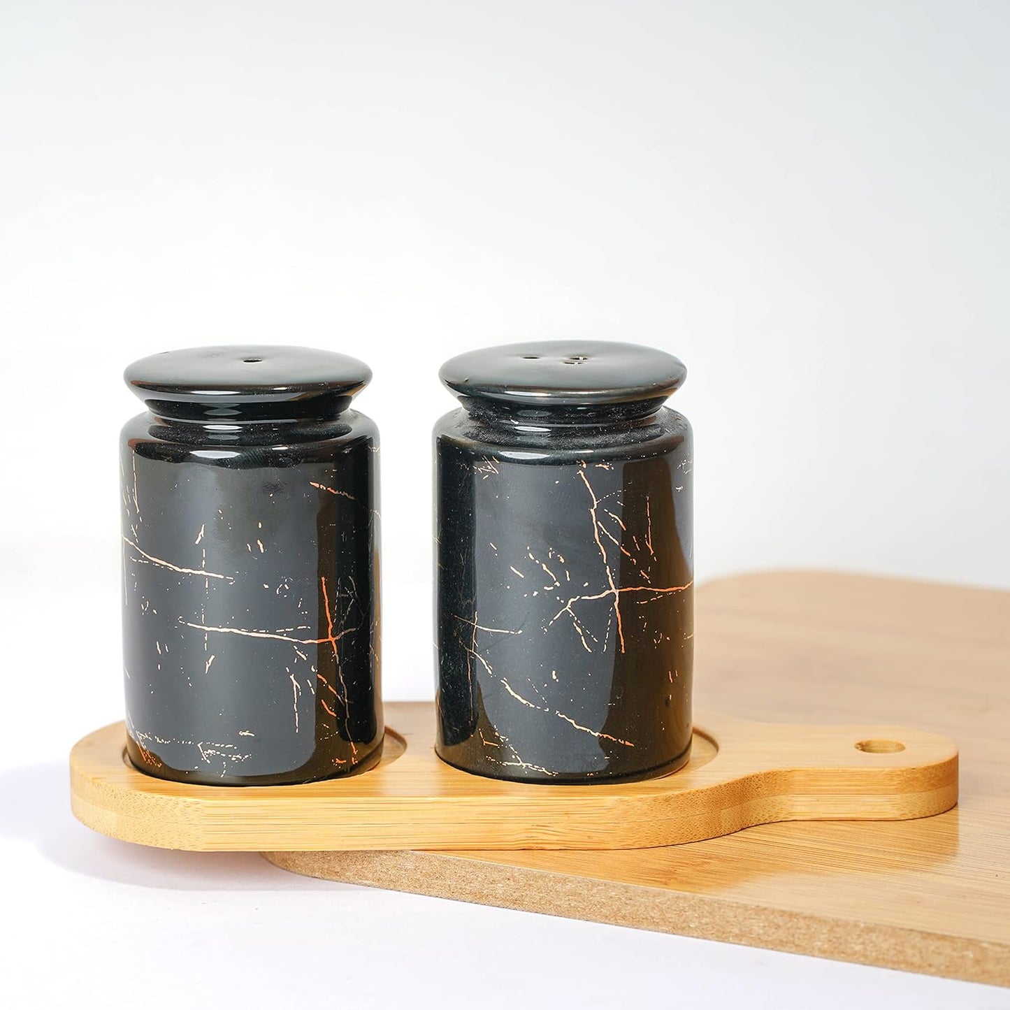 Ceramic Abstract Designed Salt and Pepper Set of 2