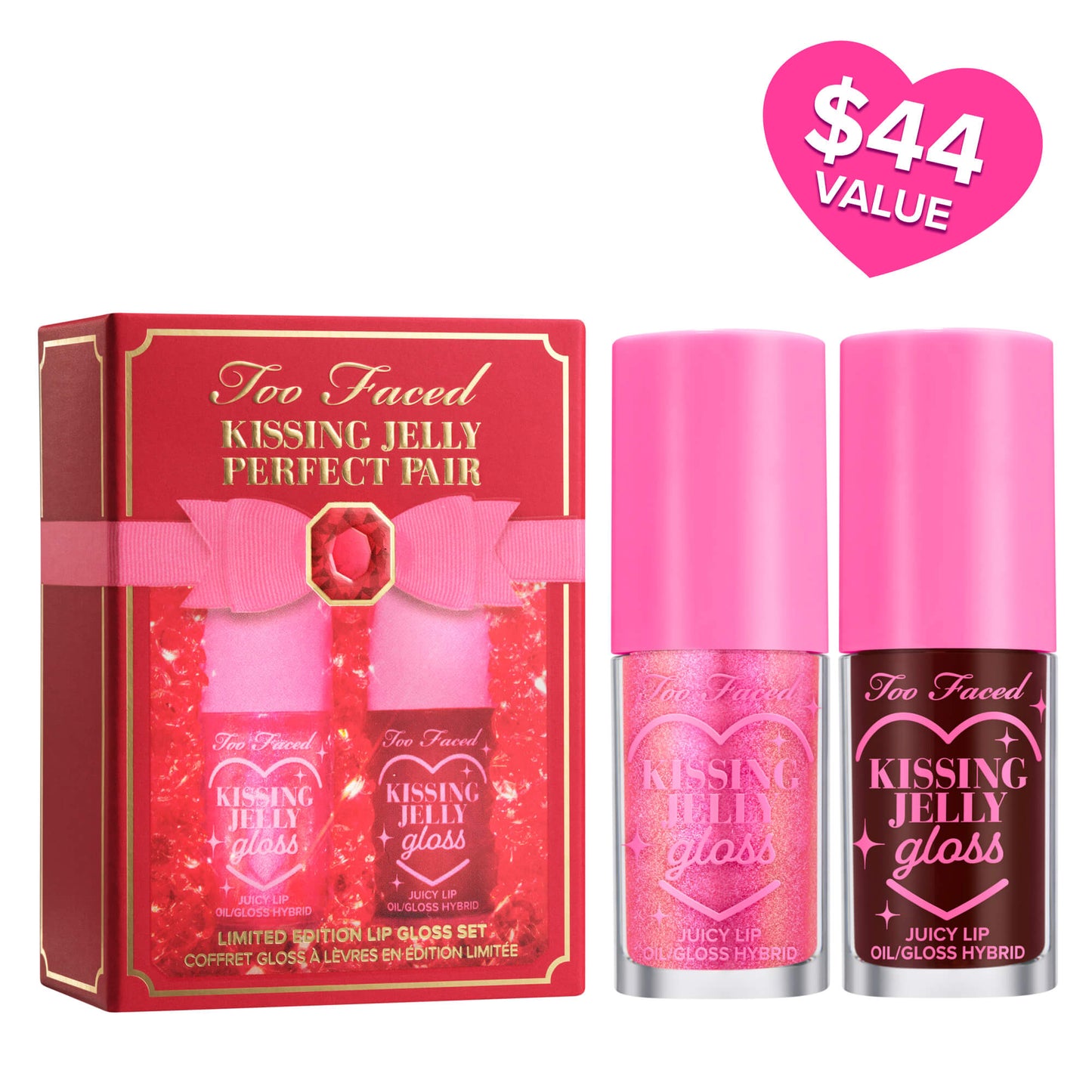 Too Faced Kissing Jelly Lip Oil Gloss: Perfect Pair Set