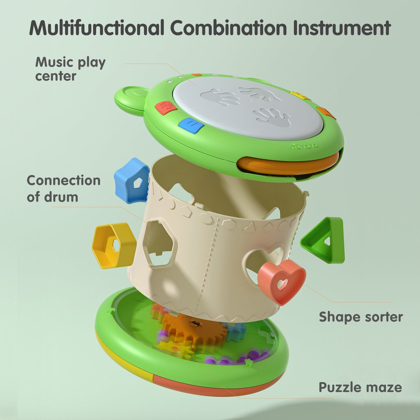Tumama Kids - Musical Bear Drum - Set 3in1