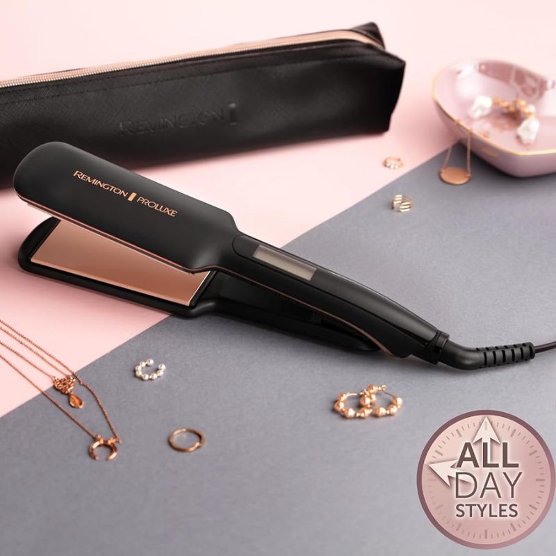 Remington Proluxe Midnight Wide Plate Hair Straightener S9150B
