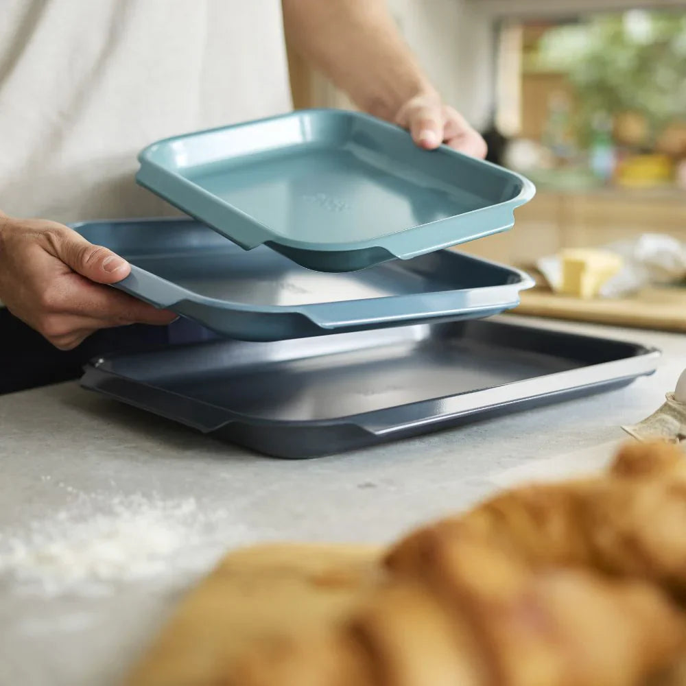 Joseph   Joseph   Nest™   Bake   Non-Stick   3-piece   Blue   Baking   Tray   Set