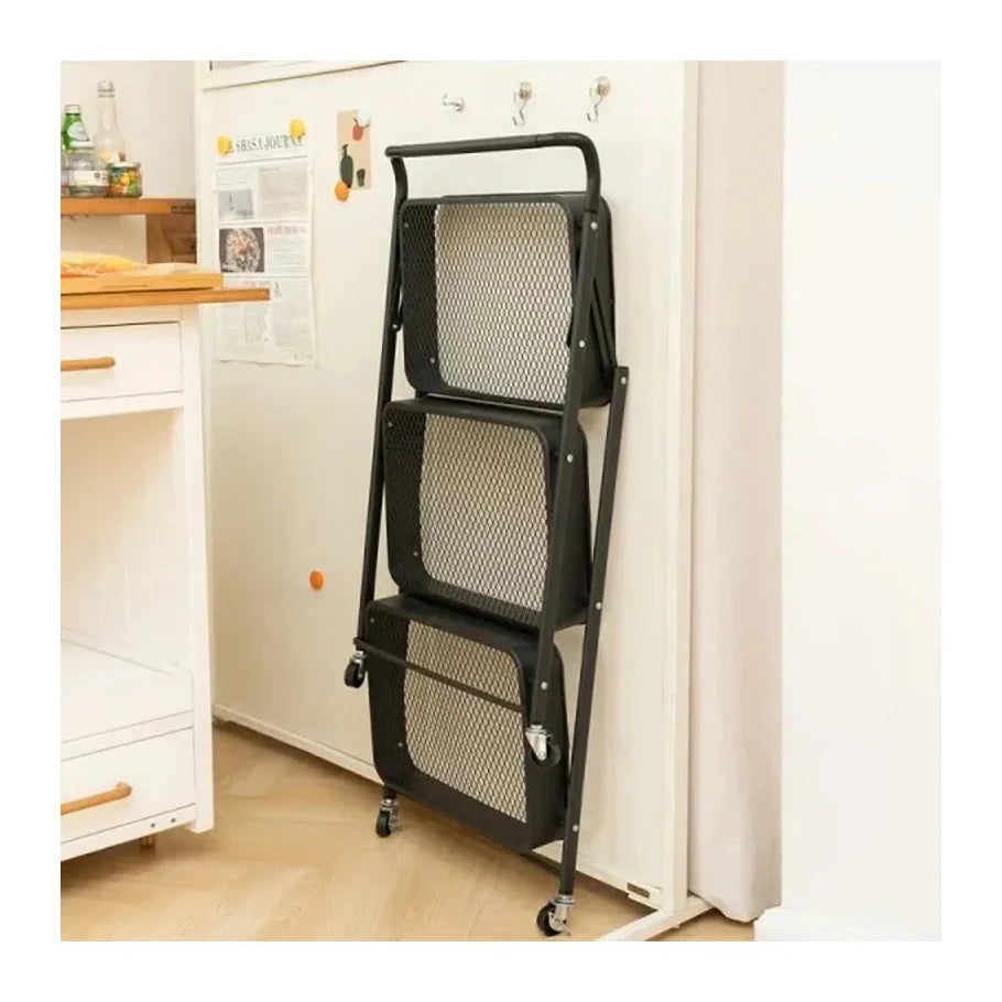 3-Layer Wheeled Carbon Steel Trolley