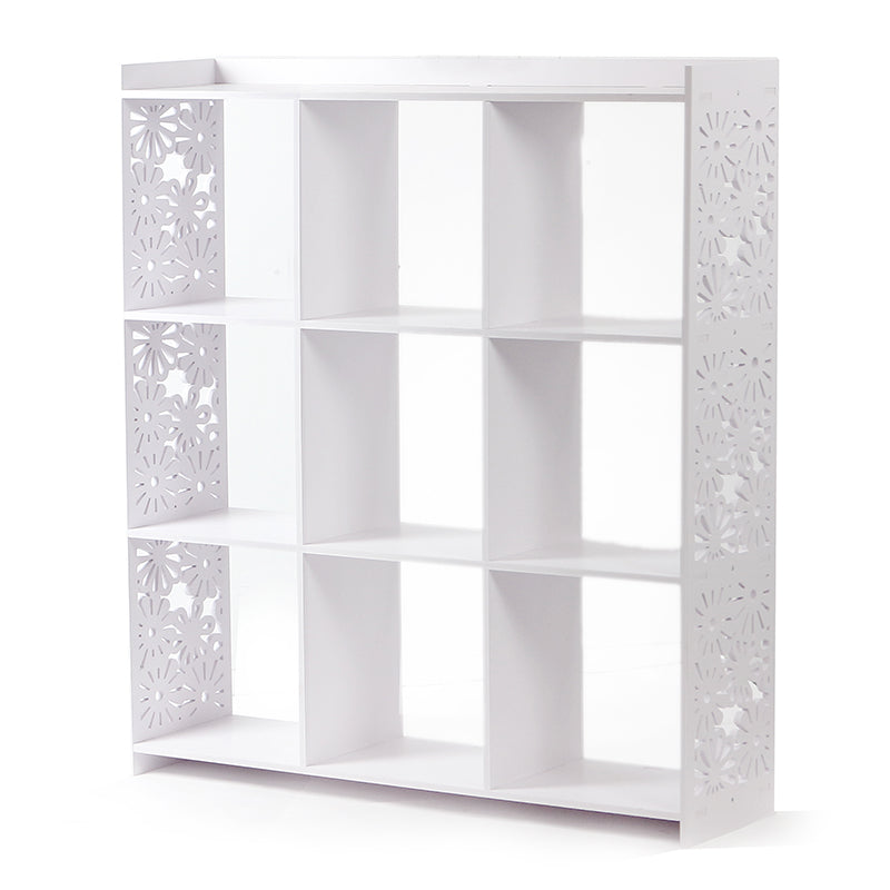 85 CM Freestanding Waterproof Storage Racks Bookcase Display Shelves Organizer Cabinet for Living Room Bedroom Office White - Medaid International