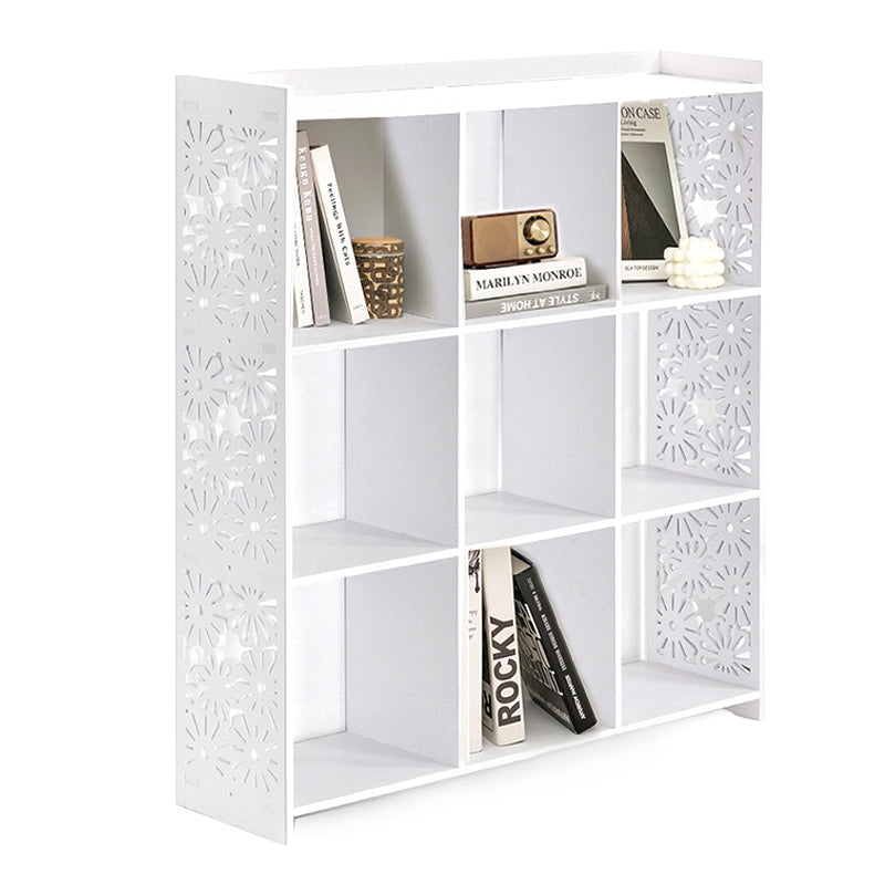 85 CM Freestanding Waterproof Storage Racks Bookcase Display Shelves Organizer Cabinet for Living Room Bedroom Office White - Medaid International