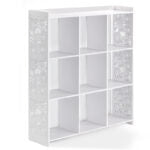 85 CM Freestanding Waterproof Storage Racks Bookcase Display Shelves Organizer Cabinet for Living Room Bedroom Office White - Medaid International