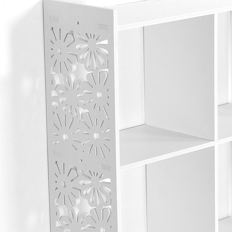85 CM Freestanding Waterproof Storage Racks Bookcase Display Shelves Organizer Cabinet for Living Room Bedroom Office White - Medaid International