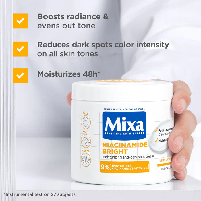 Mixa Niacinamide Bright Moisturising Anti-Dark Spot Cream Jar 400ml