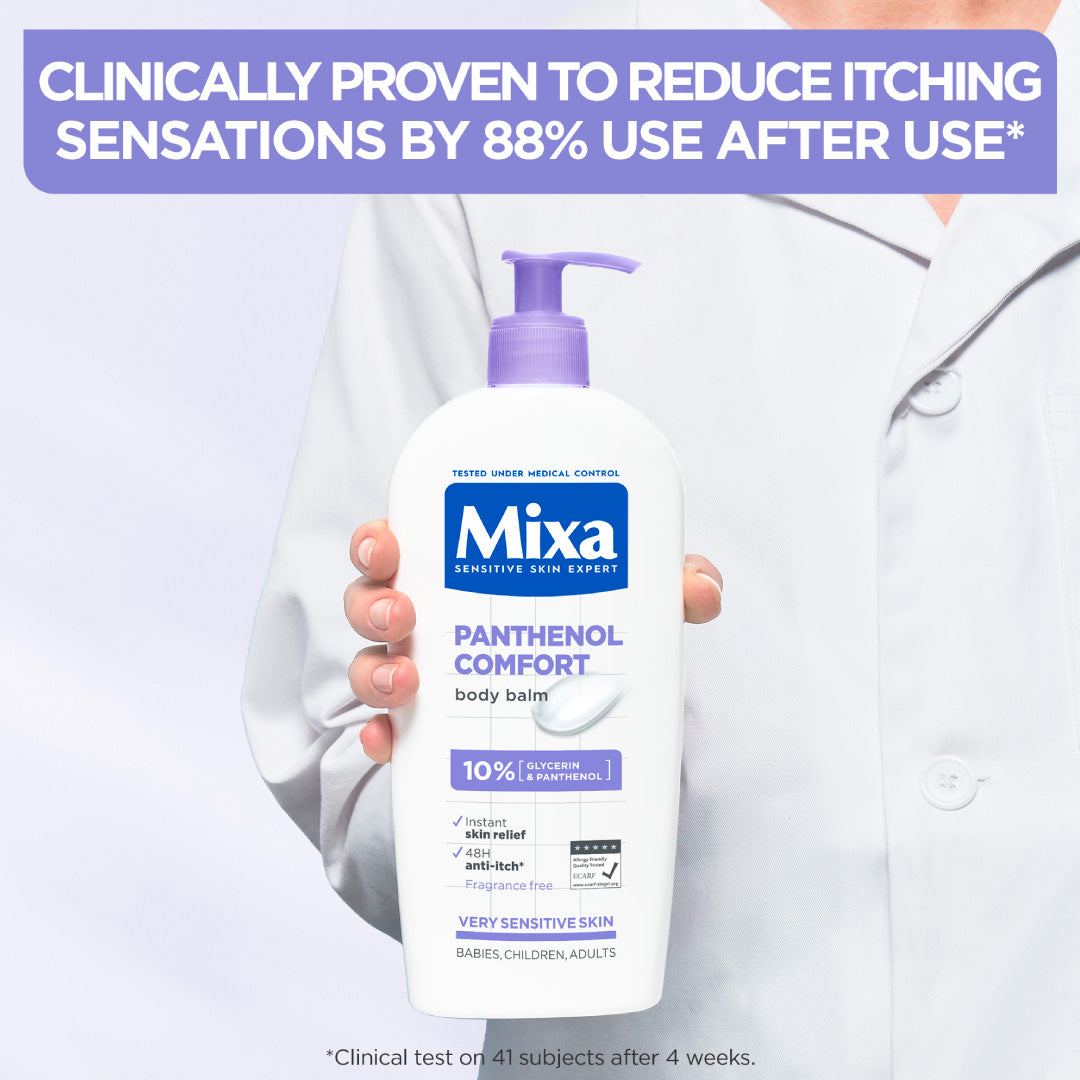 Mixa Panthenol Comfort Body Lotion - Anti-Scratching Cream - For Dry Skin, Atopy Prone Skin and Eczema - 250 ml