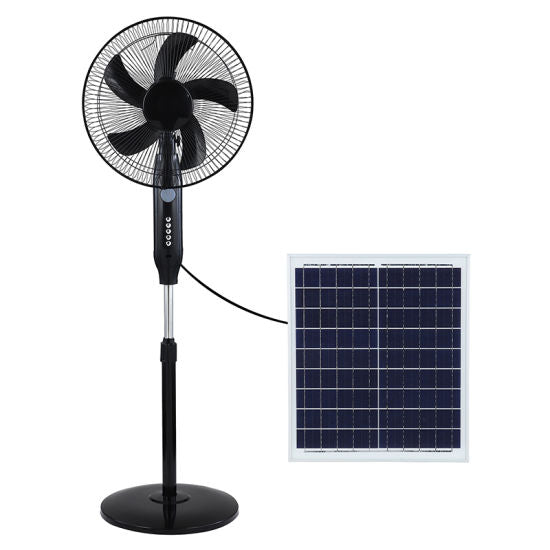 16 Inches Solar/Rechargeable 12,000 Mah Fan Color Black 40 Watt