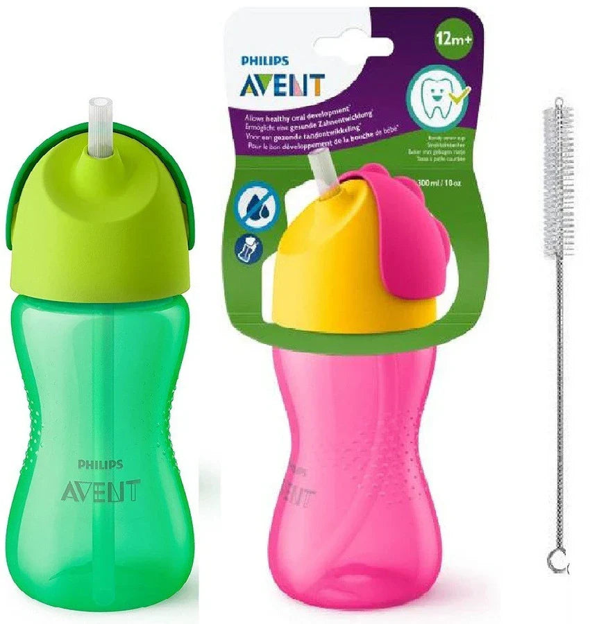 Avent - Bendy Straw Cup - 300ML 12m+ - (Pink,Green)