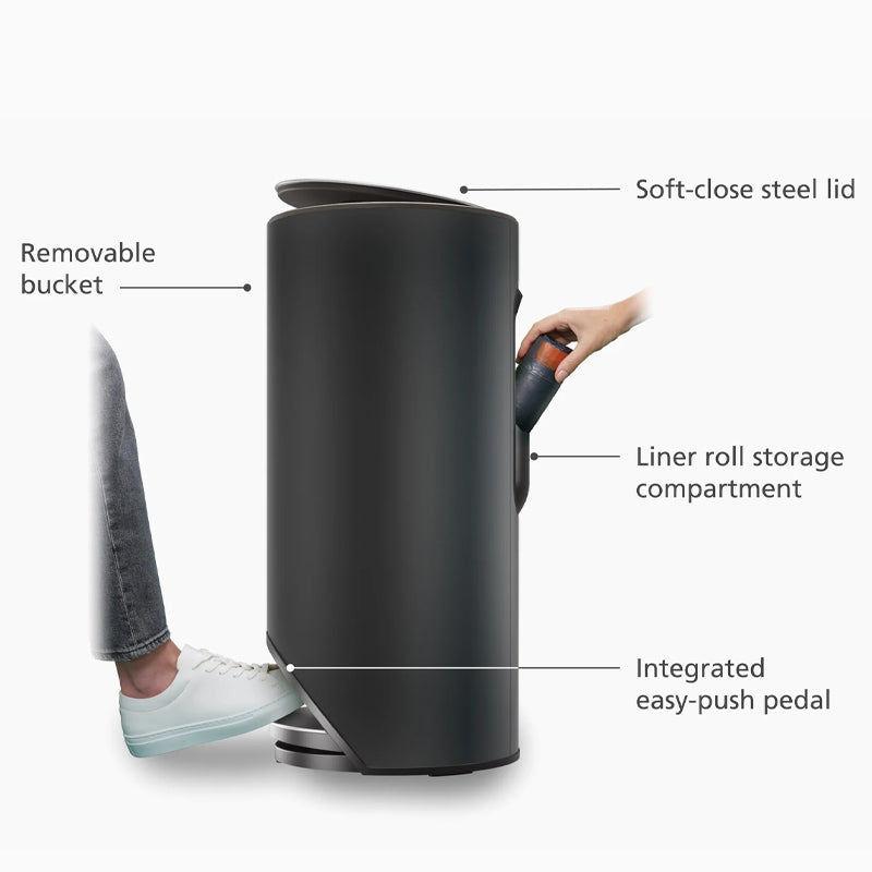 Arc‚Ñ¢ 30L Easy-push Stainless-steel Pedal Bin - Medaid International