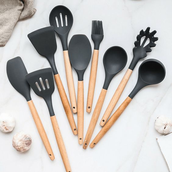 Silicone kitchen utensil set 11pcs (Grey)