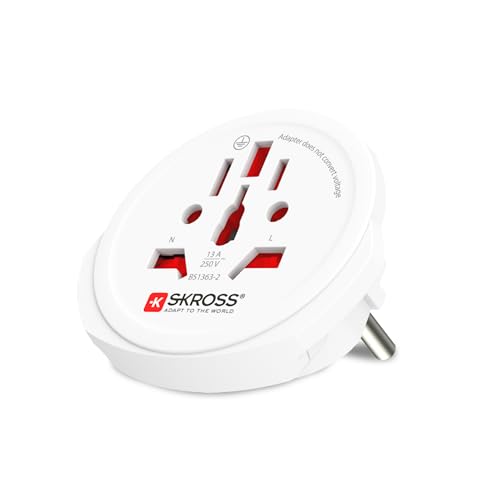 Skross - World to Europe Travel Adapter, Schuko Standard, Compact Design
