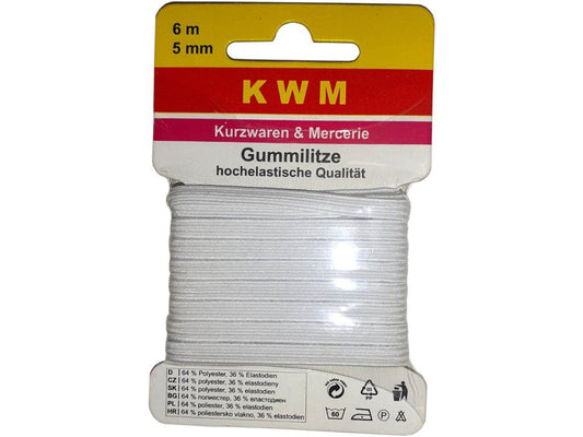 KWM 6m 5 mm White  Elastic Cord | KWM in Lebanon