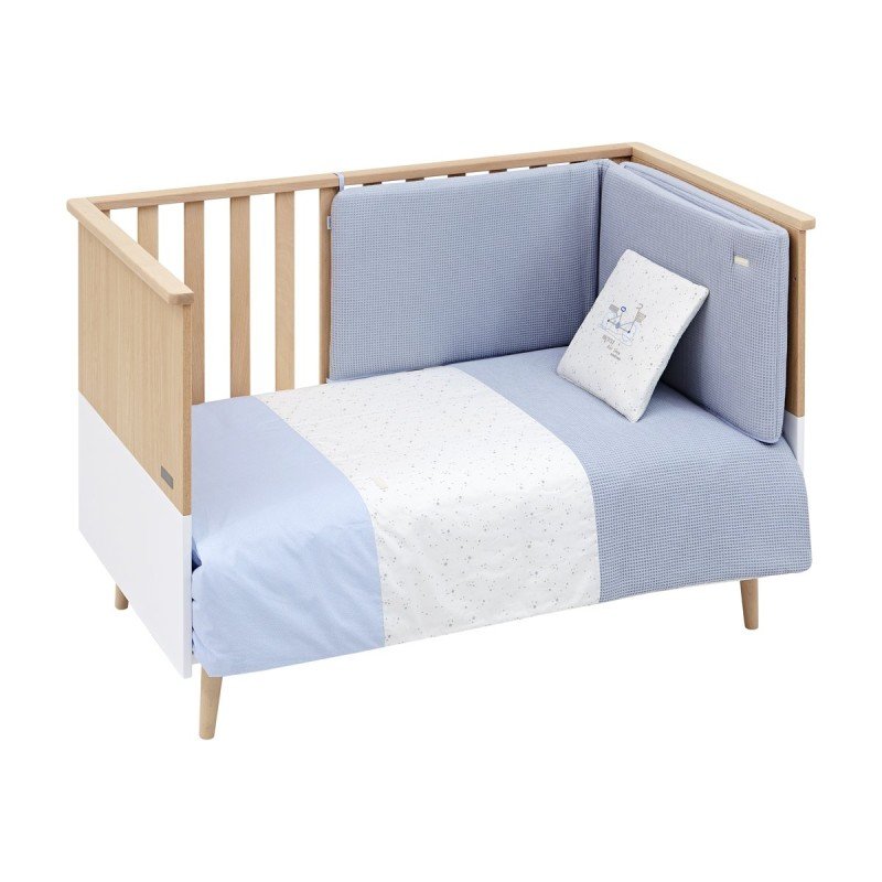 Cambrass Bedding Set 4 Piece Astra Grey Cotton Crib Set