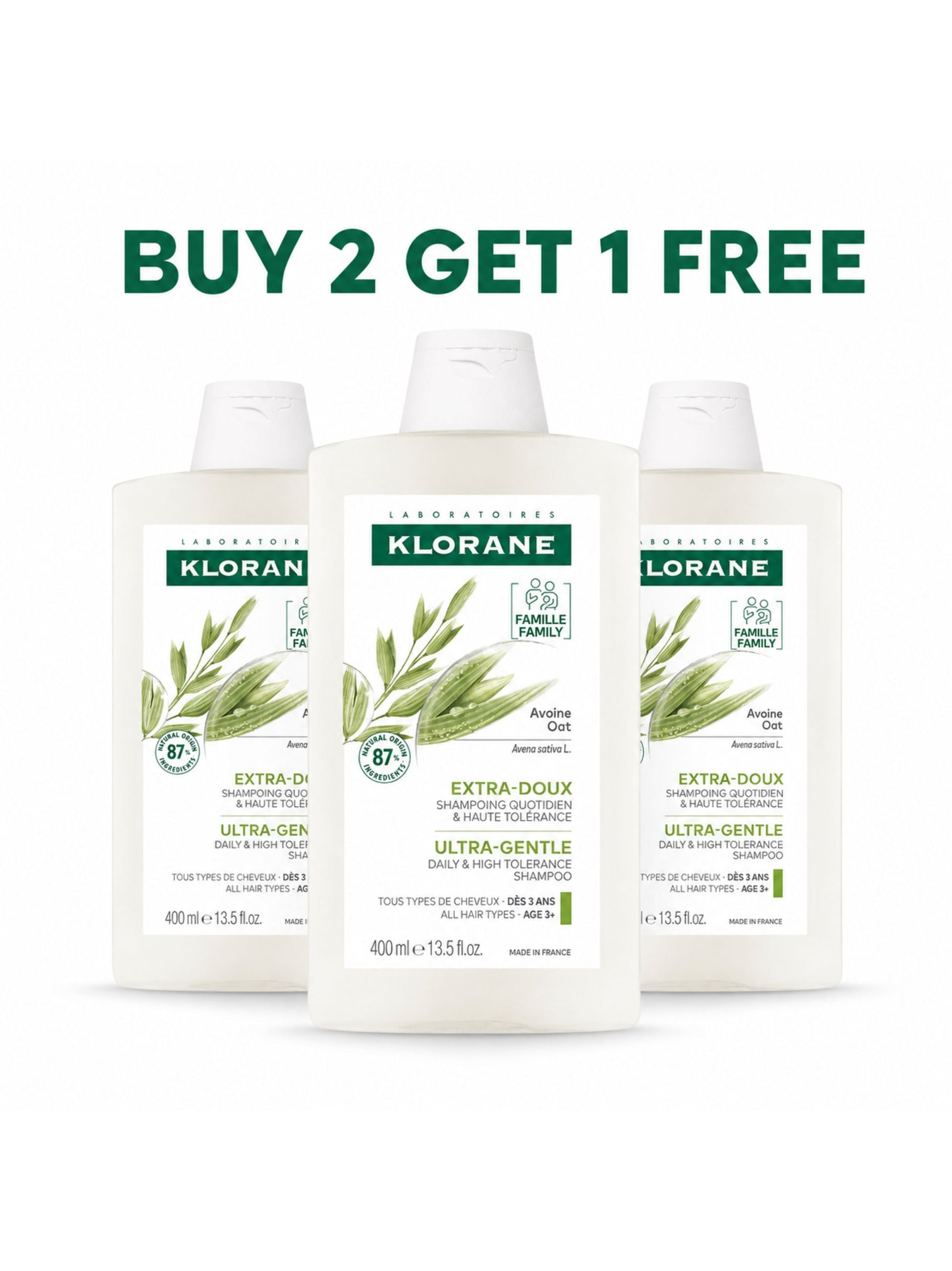 Buy 2 Get 1 FREE Shampoo With Oat Milk 400ml