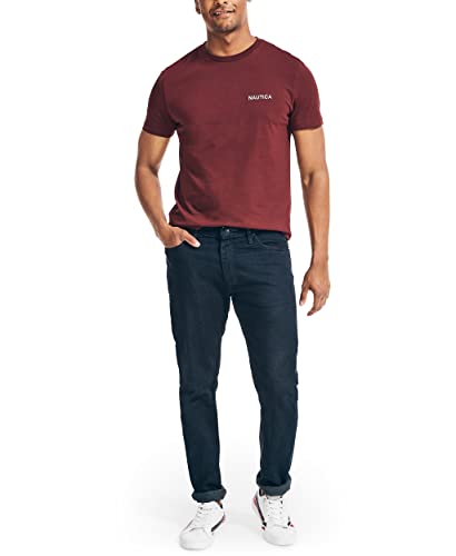 Nautica Men's Short Sleeve Solid Crew Neck T-Shirt, Royal Burgundy, X-Large - Medaid International