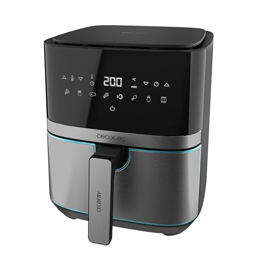 Cecotec - 5.5L Oil-Free Hot Air Fryer with Digital Touchpad & 8 Cooking Modes