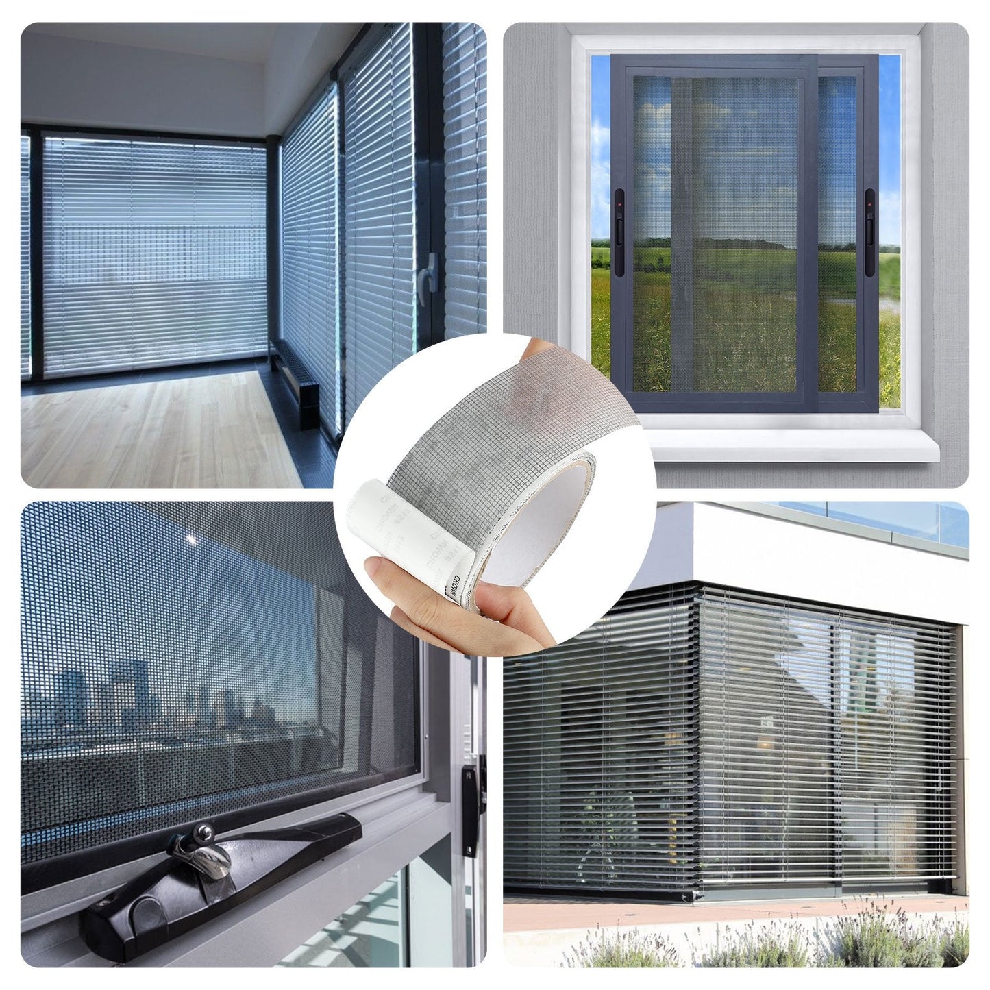 Window Screen Mosquito Net Repair Tape Strong Self Adhesive Fiberglass Mesh - تلزيق منخل