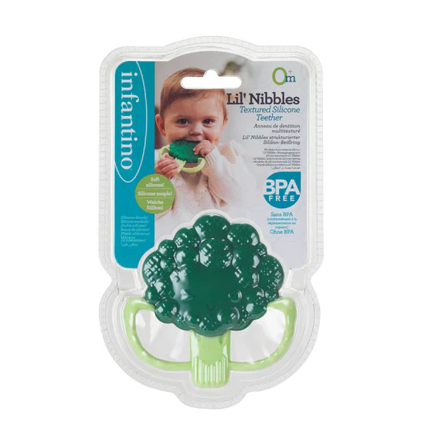 Infantino Lil' Nibbles Textured Silicone Teether™, Broccoli
