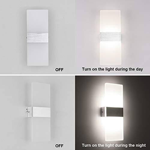 Klighten - Modern 12W LED Wall Light, Acrylic Design for Living Room & Bedroom