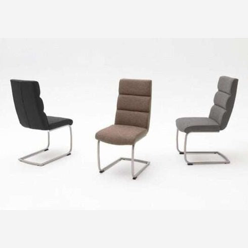 Patmar Kamala Cantilever Dining Chair – Cappuccino Upholstery & Stainless Steel