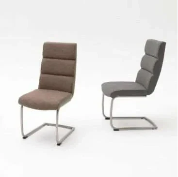 Patmar Kamala Cantilever Dining Chair – Cappuccino Upholstery & Stainless Steel