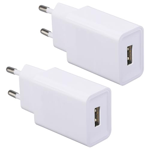 Zlonxun - Pack of 2 USB Charger 5V-2A, Compatible with iPhone & Tablets