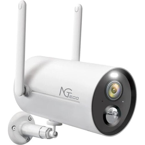 NGTeco - Wireless Security Camera with 9000mA Battery, PIR Motion Detection, Color Night Vision, 2-Way Audio