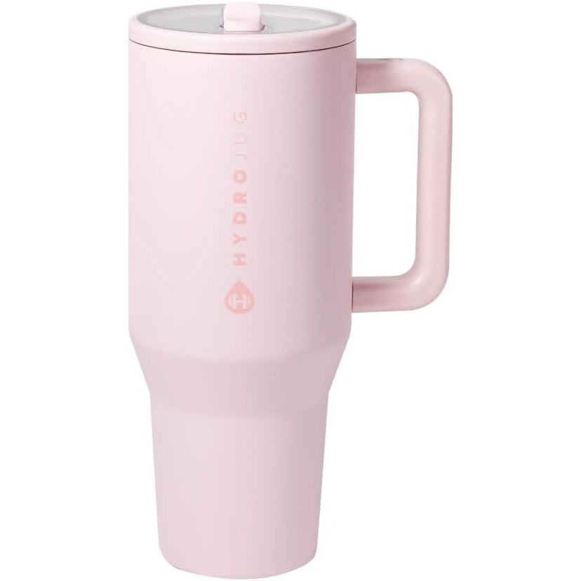 HydroJug Traveler - Modern 40 oz Tumbler with Handle & Simple Flip Straw - Car Cup Holder Friendly, Leak Resistant Water Bottle-Reusable Insulated Stainless Steel & Rubber Base - Gifts for Women & Men - Medaid International