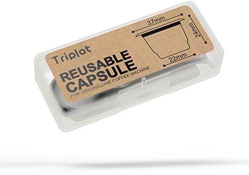 Triplot Reusable Capsules for Nespresso OriginalLine - Refillable Coffee Pods,Stainless Steel Cups Compatible for Nespresso OriginalLine Machine (1pod+50lids)…|B0BNW5H221