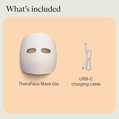 TheraFace Therabody Mask Glo - Cordless LED Skincare Face Mask with Red/Blue/Infrared Light & Relaxing Scalp Massage for Glowing, Healthier-Looking Skin - FDA Cleared - Gift for Mom/Gift for Dad|B0FW51KPT5