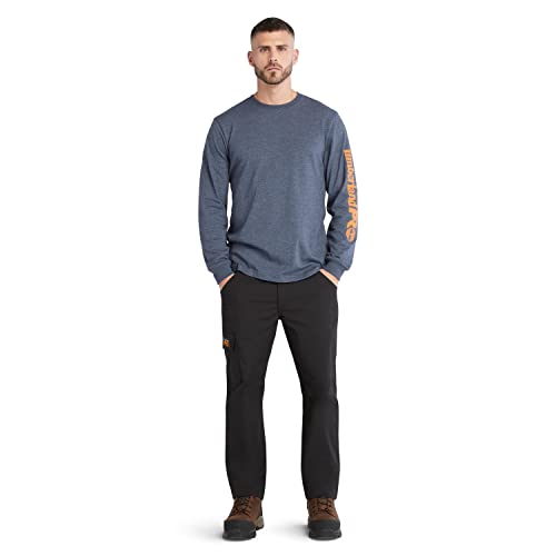Timberland PRO Men's Core Logo Long-Sleeve T-Shirt, Black Iris Heather, Extra Large - Medaid International