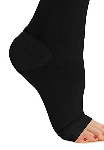 Relaxsan Compression Socks for Women and Men Made in Italy - 18-23 mmHg - Anti Embolism Stockings Open Toe - M0350A (1 Pair - Black, XL) - Medaid International