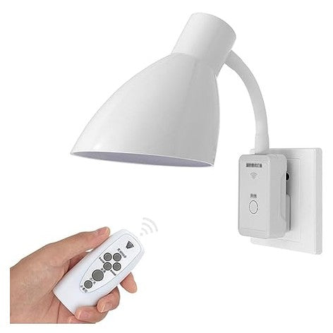 HtruiyatY - E27 Plug Light with Remote, Flexible Arm, 360° Adjustable