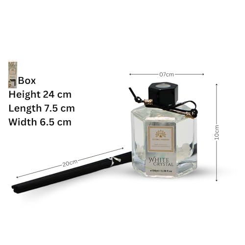 Luxury Reed Diffuser 100ml | French Imported Essence, Long-Lasting Fresh Floral Scent | Eco-Friendly Home Decor & Aromatherapy Gift Set (Green Crystal) - Medaid International