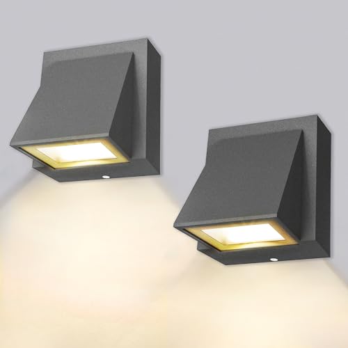 Benma - 8W LED Wall Light Pack of 2, IP65 Waterproof, Warm White 3000K