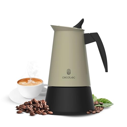 Cecotec - Piccolina 900 Italian Coffee Machine, 450 ml, Elegant Steel Design, Suitable for All Surfaces