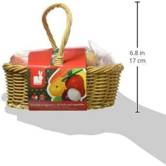 Janod - 24pcs Fruits And Vegetables Basket