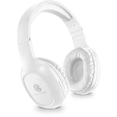 Music Sound - Basic Bluetooth Headphones with 14-Hour Battery Life, LED Indicator, AUX Input, Extendable Headband