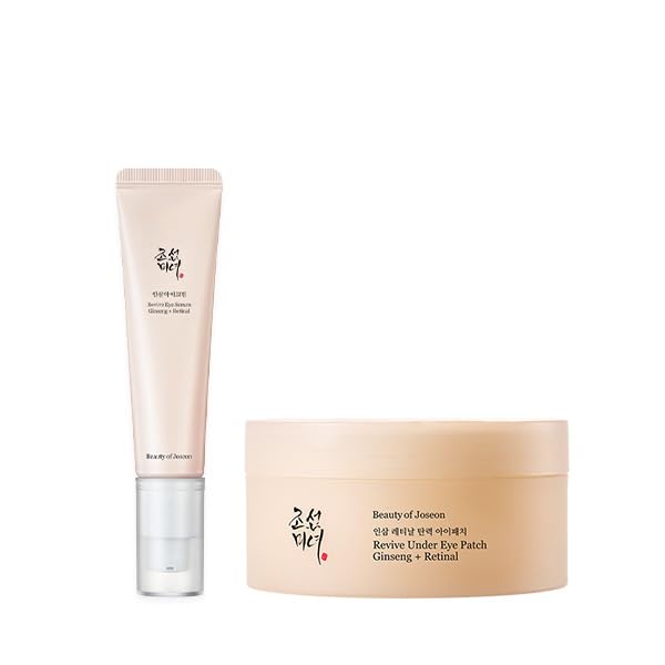 Beauty of Joseon Wrinkle Care Duo Set Revive Eye Serum (30ml / 1 fl oz) & Revive Ginseng Eye Patch (60 Sheets / 30 Pairs) Korean Skincare - Medaid International