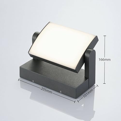 Lindby - Modern LED Outdoor Wall Light 'Sherin' in Black, Aluminium, 1 Light Source
