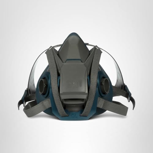 3M Rugged Comfort Quick Latch Half Facepiece Reusable Respirator 6503QL, NIOSH, Cool Flow Exhalation Valve, Bayonet Connection, Silicone Face Seal, for Gases, Vapors, Dust, Maintenance, Construction,L