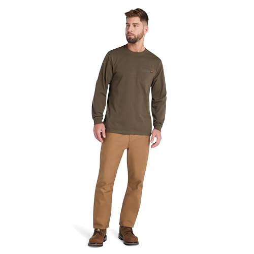 Timberland PRO Men's Core Pocket Long-Sleeve T-Shirt, Olive Night, Extra Large - Medaid International