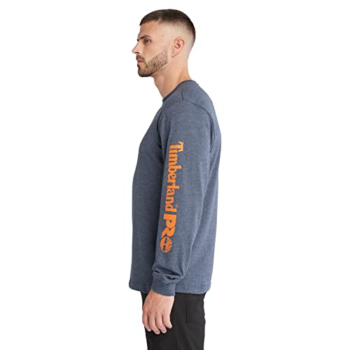 Timberland PRO Men's Core Logo Long-Sleeve T-Shirt, Black Iris Heather, Extra Large - Medaid International